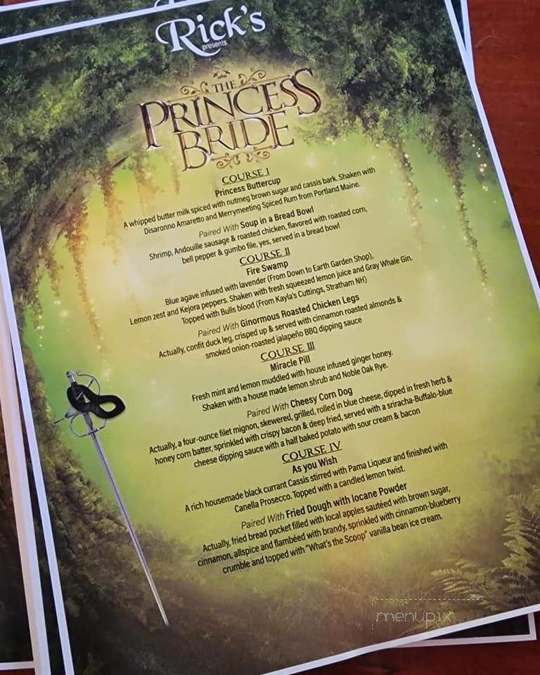 Rick's Cafe & Grill - Kingston, NH menu_pic
