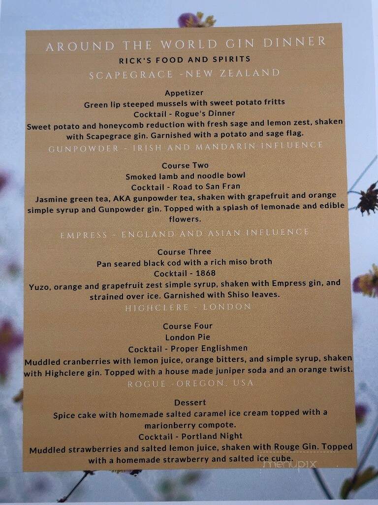 Rick's Cafe & Grill - Kingston, NH menu_pic