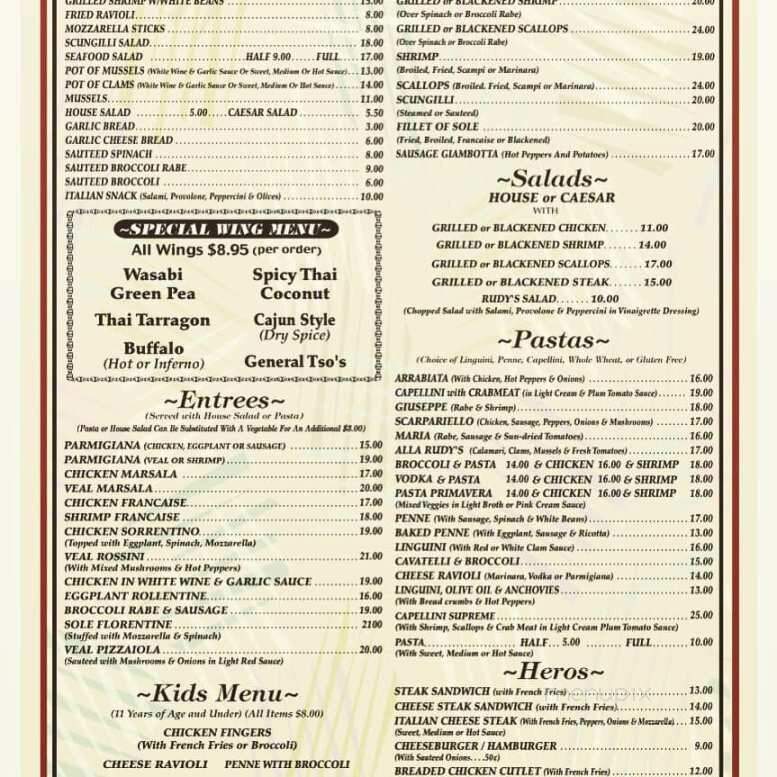 Rudy's Italian Seafood Restaurant - Cliffside Park, NJ menu_pic