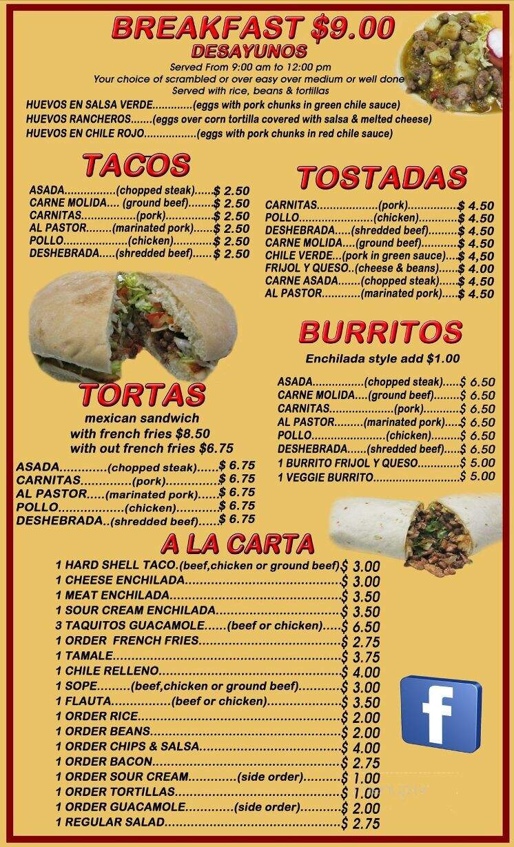 La Sierra Mexican Restaurant - Alto, NM menu_pic