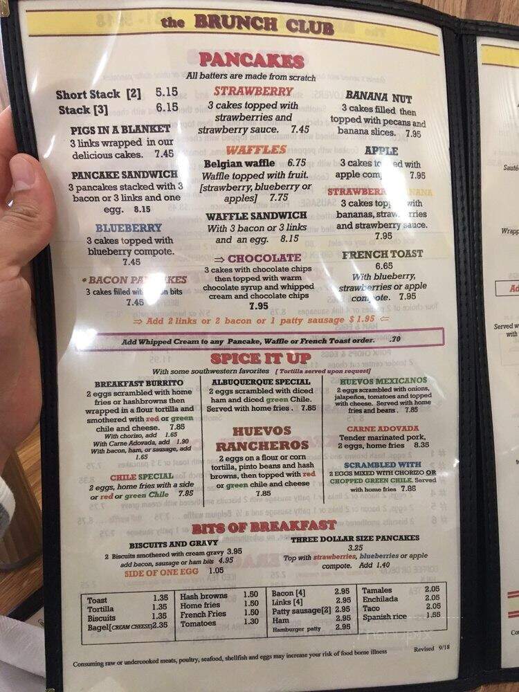 Breakfast Club - Albuquerque, NM menu_pic