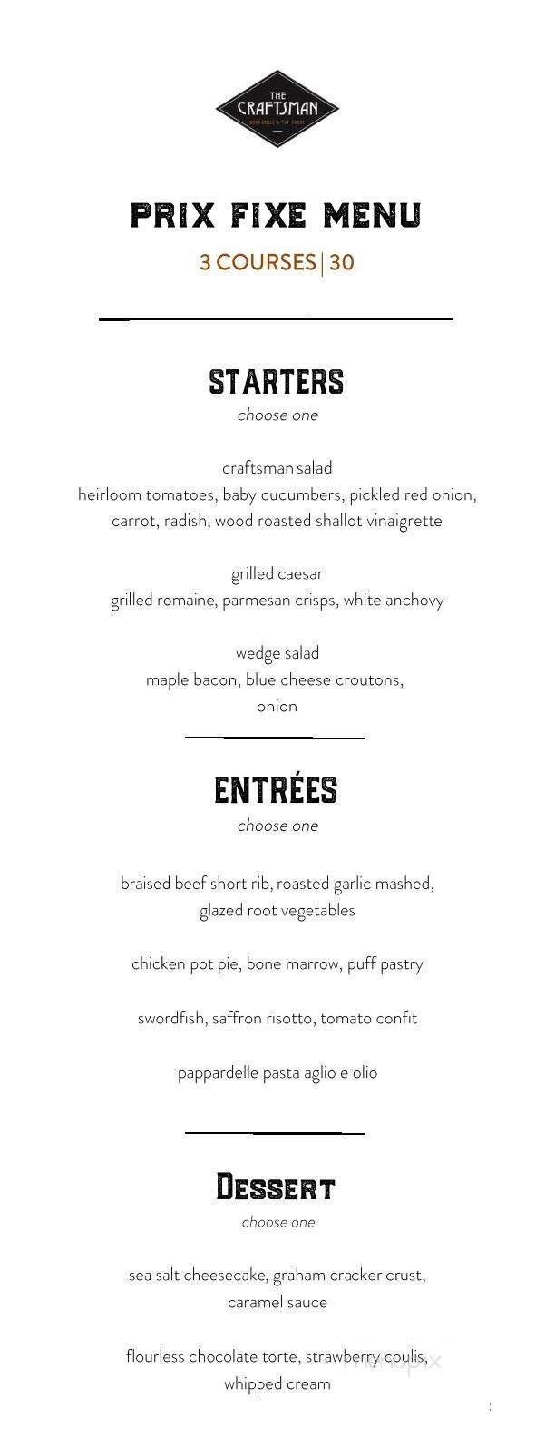 Craftsman House Restaurant - Fayetteville, NY menu_pic