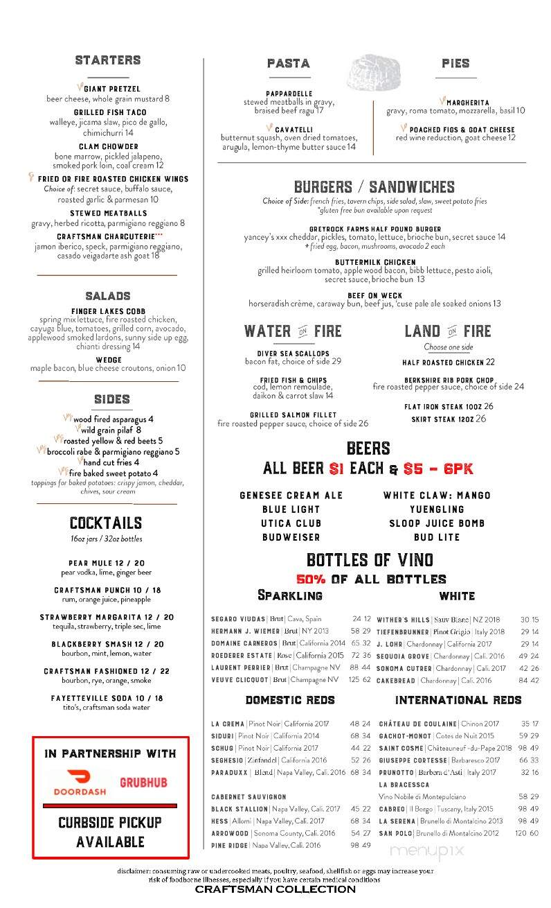 Craftsman House Restaurant - Fayetteville, NY menu_pic