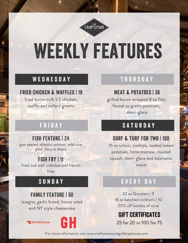 Craftsman House Restaurant - Fayetteville, NY menu_pic