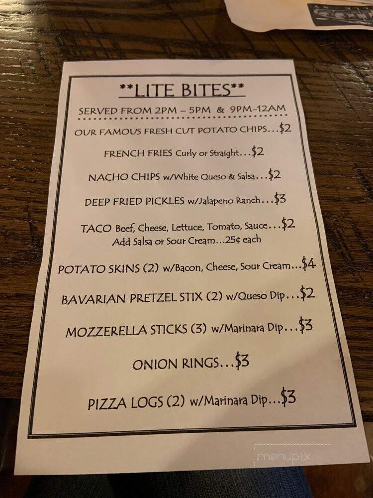 Gin Mill - Ellicottville, NY menu_pic