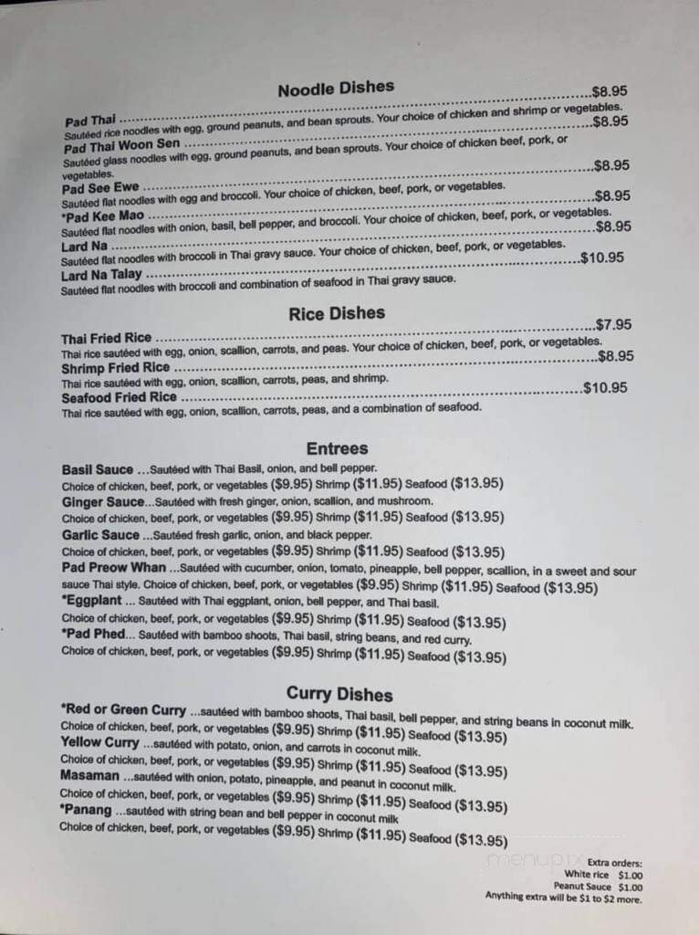 Thai Thai Cuisine - Binghamton, NY menu_pic