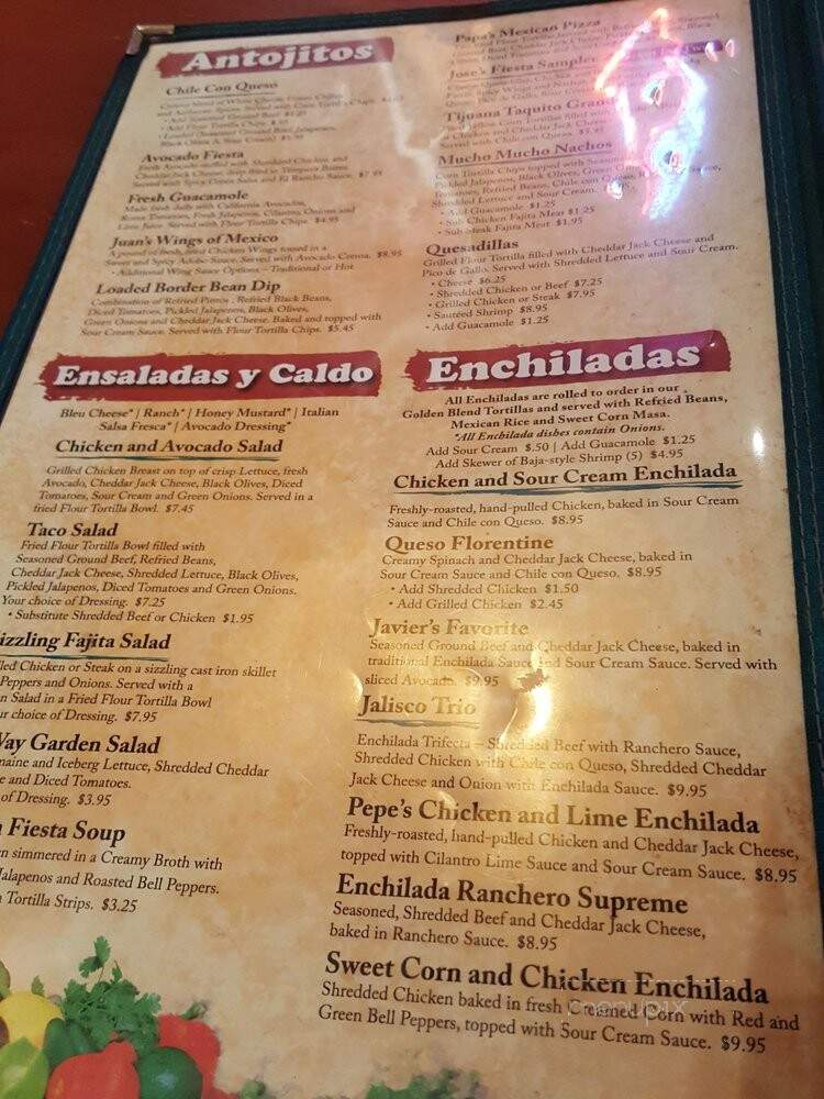 No Way Jose's Cantina - Gatlinburg, TN menu_pic