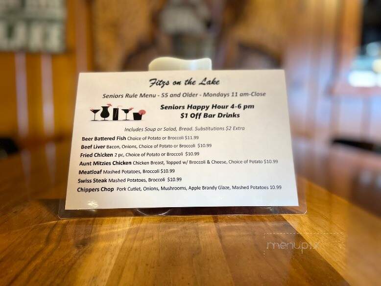 Fitz's On The Lake - Lodi, WI menu_pic