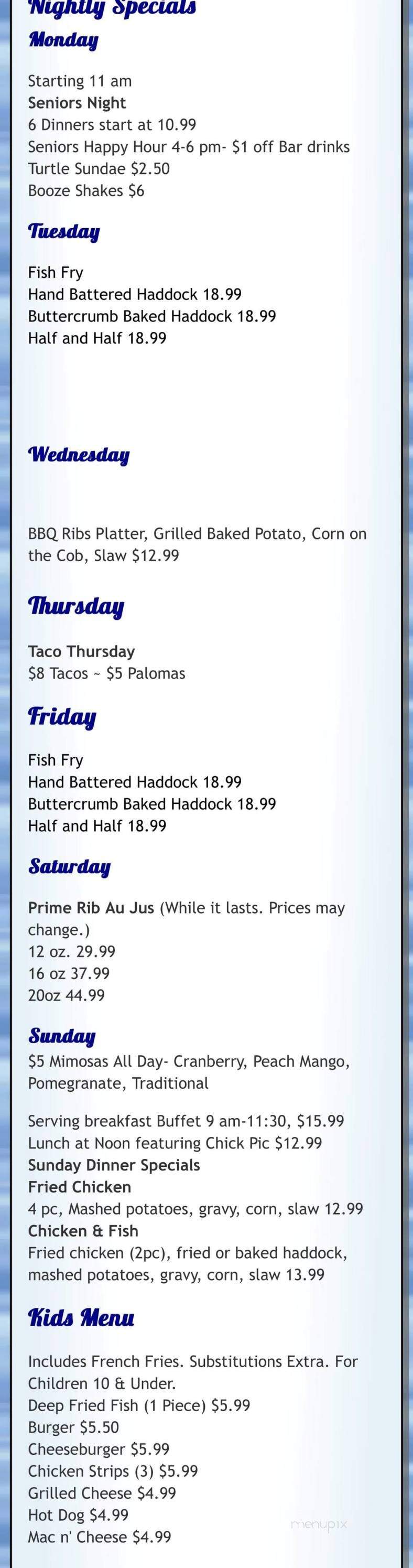 Fitz's On The Lake - Lodi, WI menu_pic