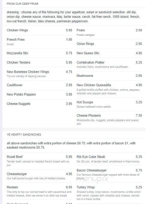 Friar Tuck's - Fond Du Lac, WI menu_pic