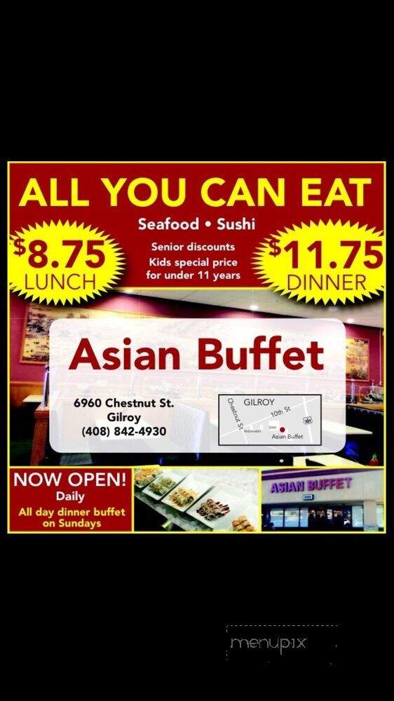 Asian Buffet - Gilroy, CA menu_pic