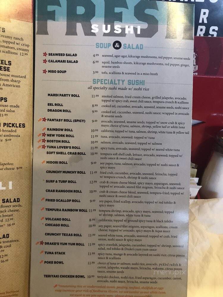 Drake's - Knoxville, TN menu_pic