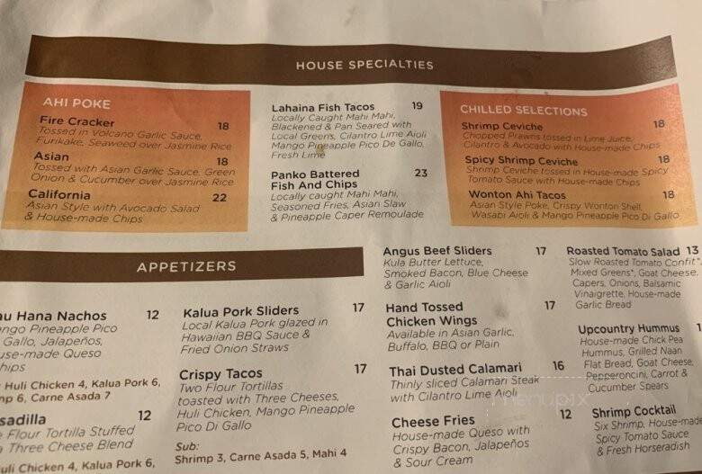 Pau Huaka'i Tiki Bar - Lahaina, HI menu_pic