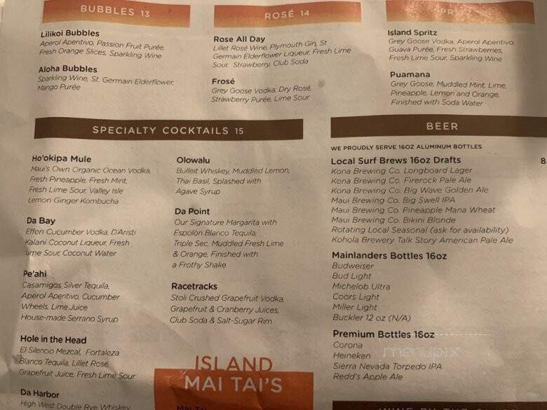 Pau Huaka'i Tiki Bar - Lahaina, HI menu_pic