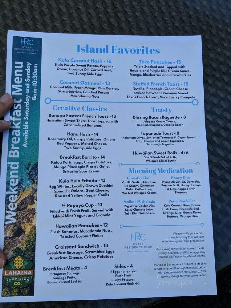 Pau Huaka'i Tiki Bar - Lahaina, HI menu_pic