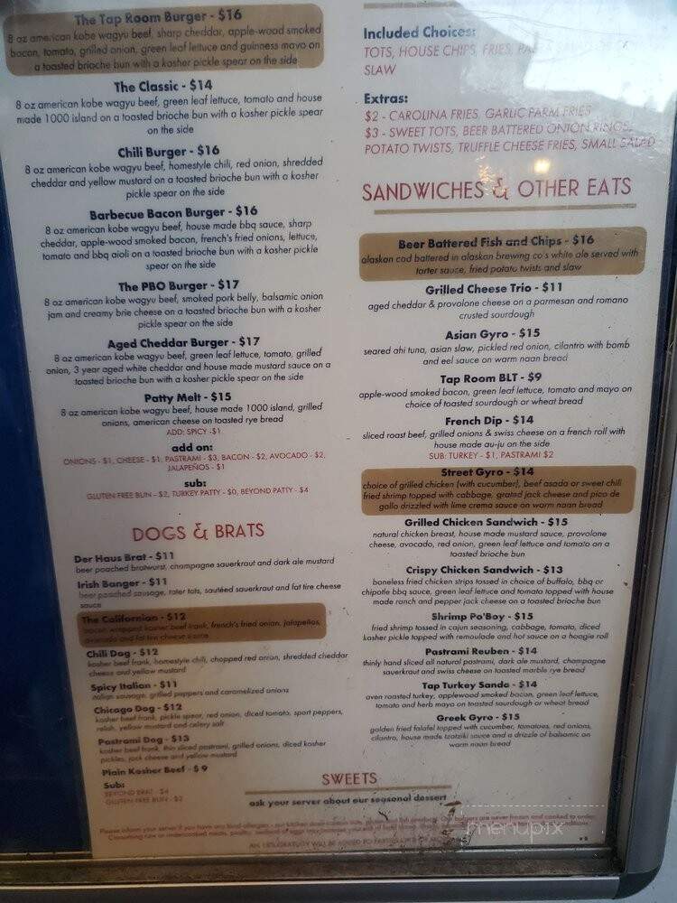 The Lakefront Taproom Bar and Kitchen - Lake Arrowhead, CA menu_pic
