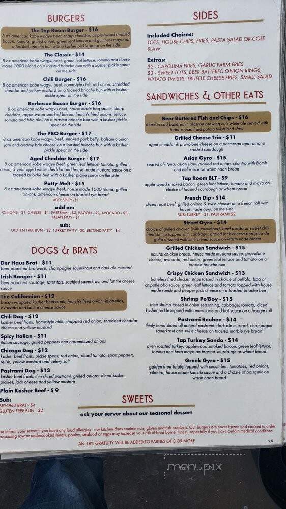 The Lakefront Taproom Bar and Kitchen - Lake Arrowhead, CA menu_pic