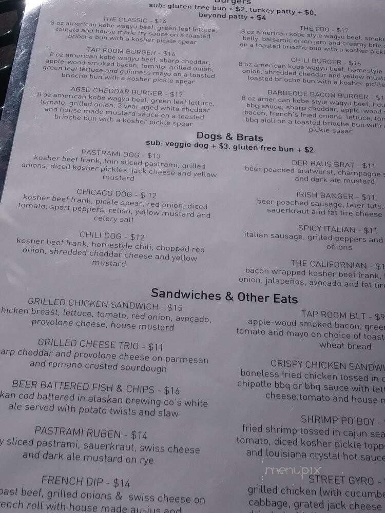 The Lakefront Taproom Bar and Kitchen - Lake Arrowhead, CA menu_pic