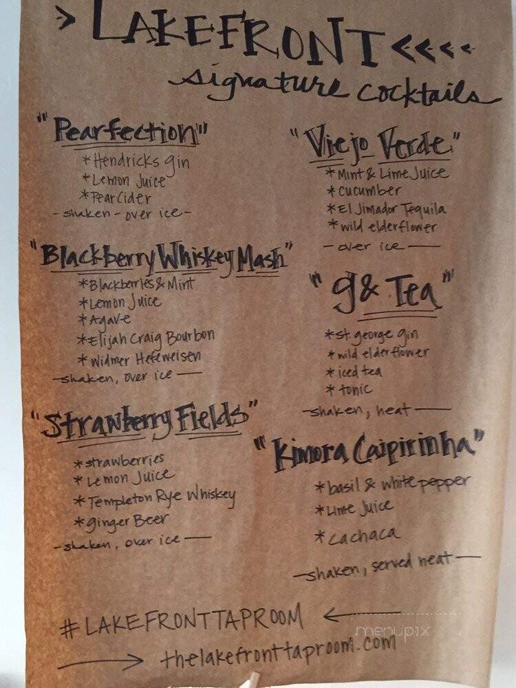 The Lakefront Taproom Bar and Kitchen - Lake Arrowhead, CA menu_pic