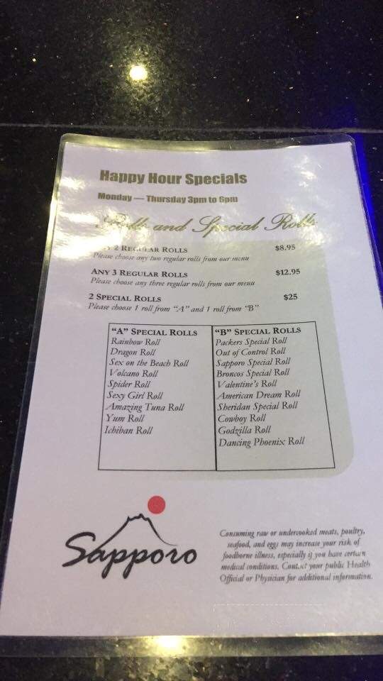 Sapporo - Sheridan, WY menu_pic