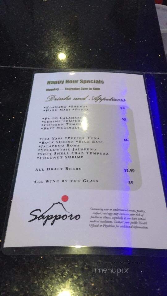 Sapporo - Sheridan, WY menu_pic