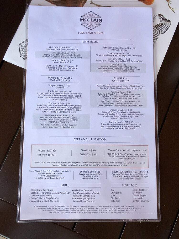 McClain General Store & More - Brandon, MS menu_pic