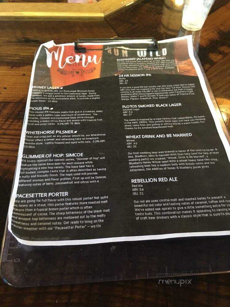 Whitehorse Brewing - Washington, PA menu_pic
