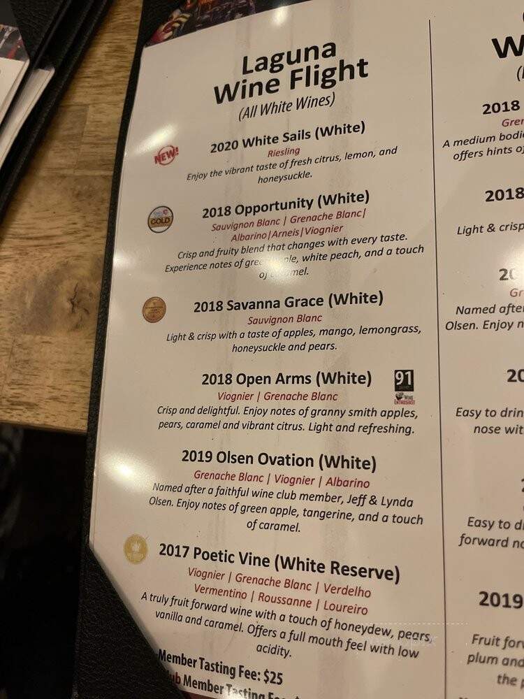 McClain Cellars - Laguna Beach, CA menu_pic