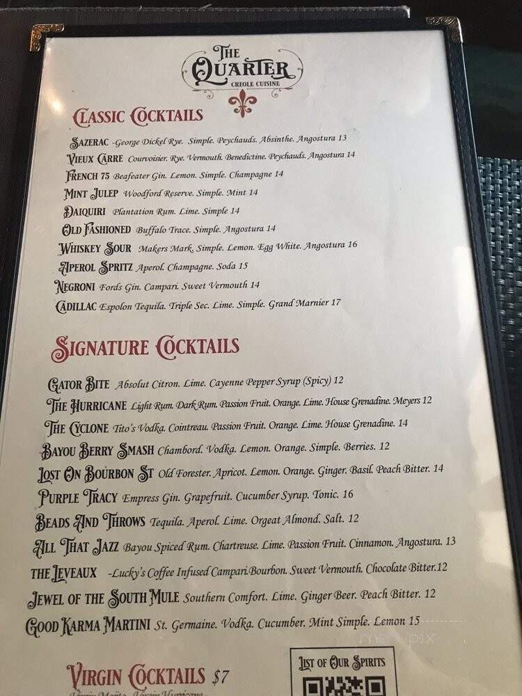 The Quarter Creole Cuisine - Claremont, CA menu_pic