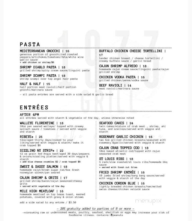 1933 Grill - Belle Vernon, PA menu_pic