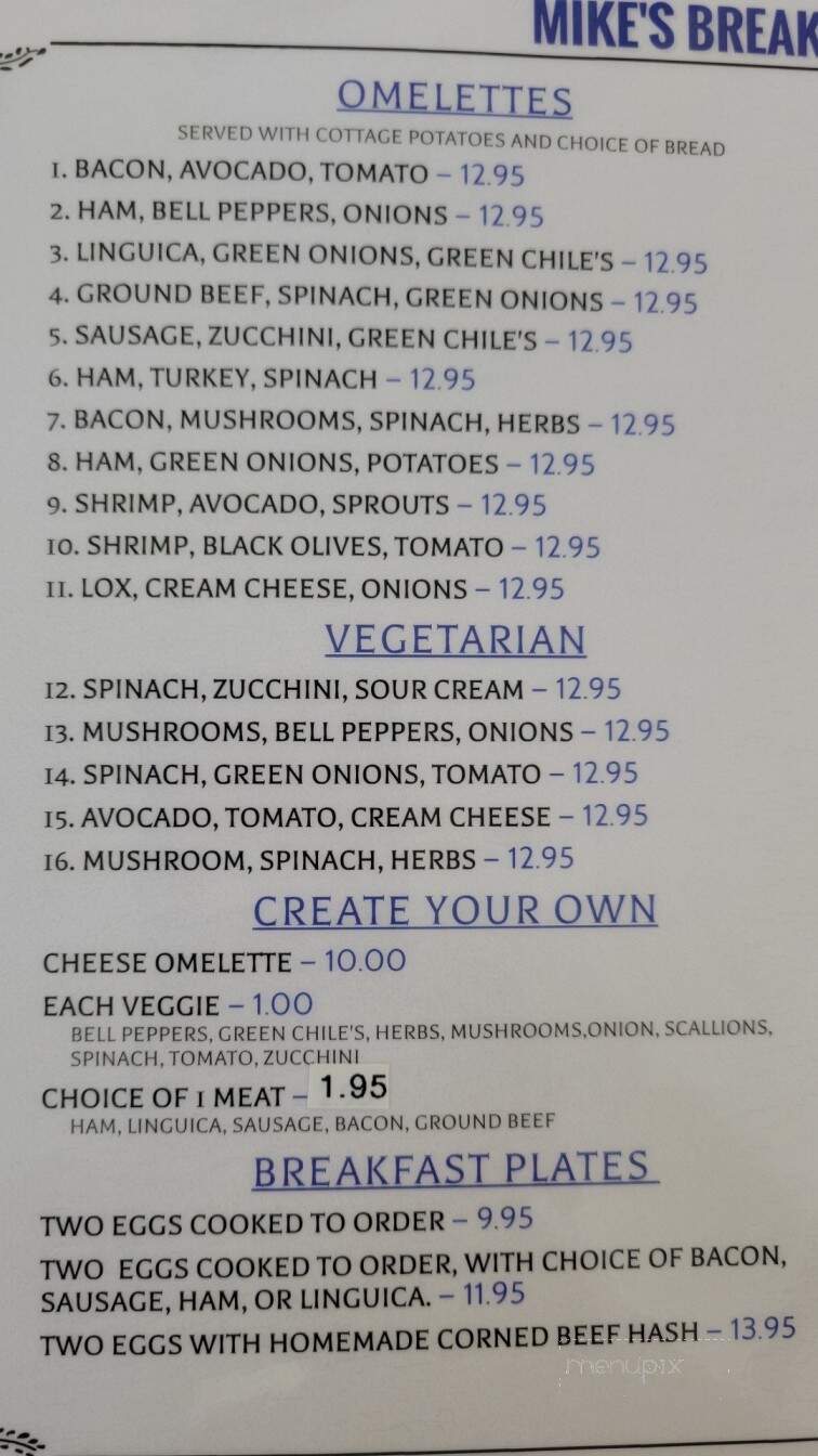Mike's Breakfast and Lunch - Lucerne, CA menu_pic