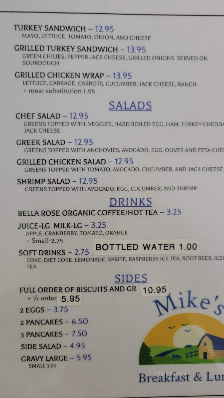 Mike's Breakfast and Lunch - Lucerne, CA menu_pic