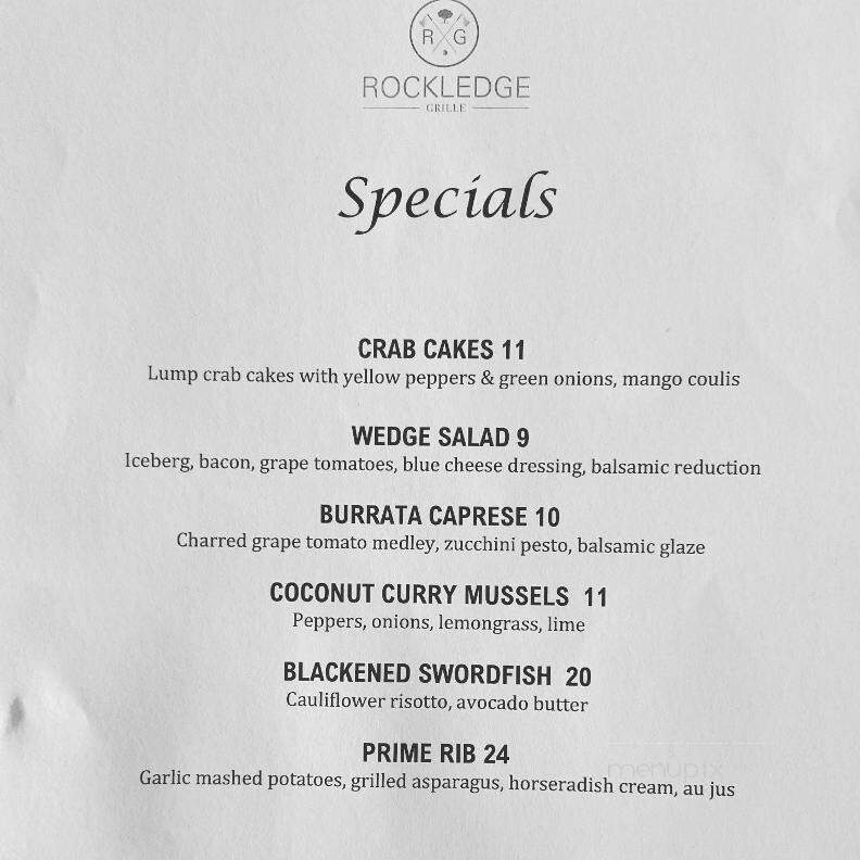 Rockledge Grille - West Hartford, CT menu_pic