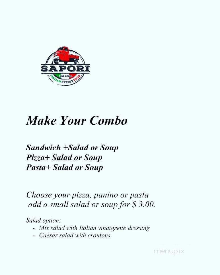 Sapori Italian Street Food - Halifax, NS menu_pic