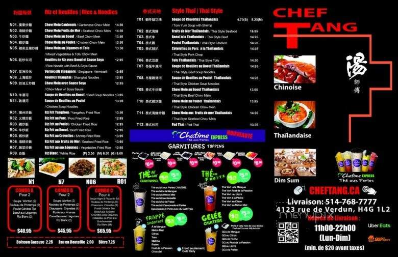 Chef Tang - Verdun, QC menu_pic
