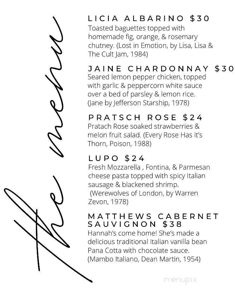 Parleys Sip and Steam - Washington, NC menu_pic