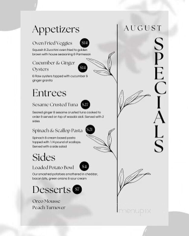 Parleys Sip and Steam - Washington, NC menu_pic