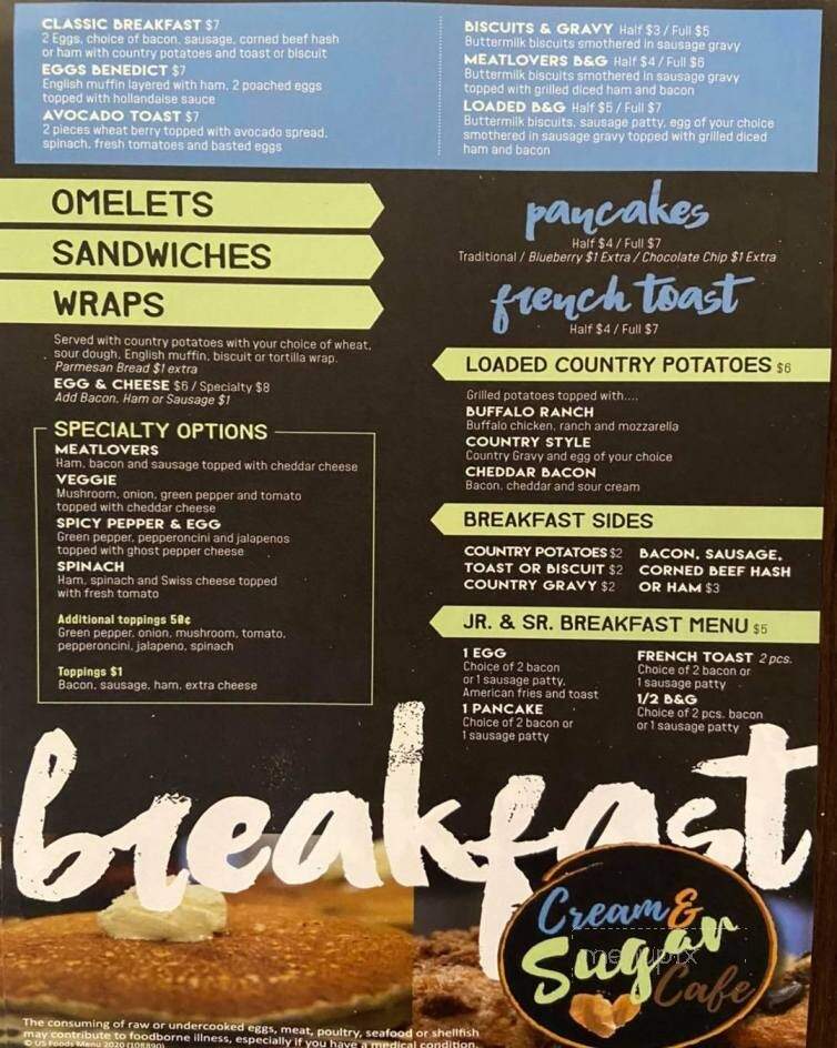 Cream and Sugar Cafe - Iuka, MS menu_pic
