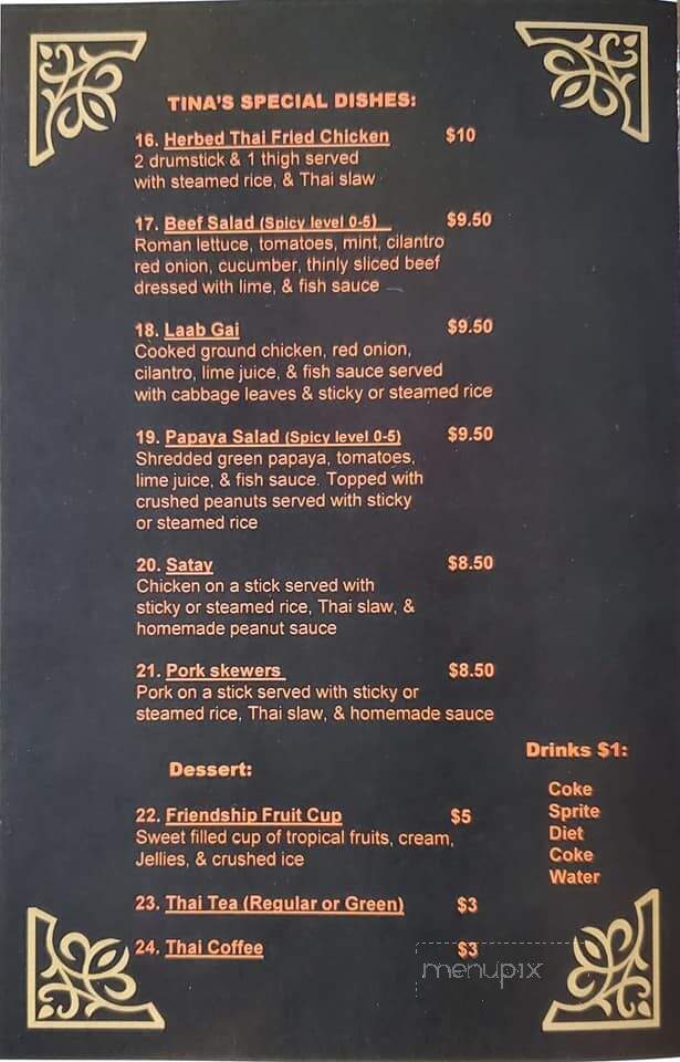 Tina's Kitchen Thai Cuisine - Waverly Hall, GA menu_pic