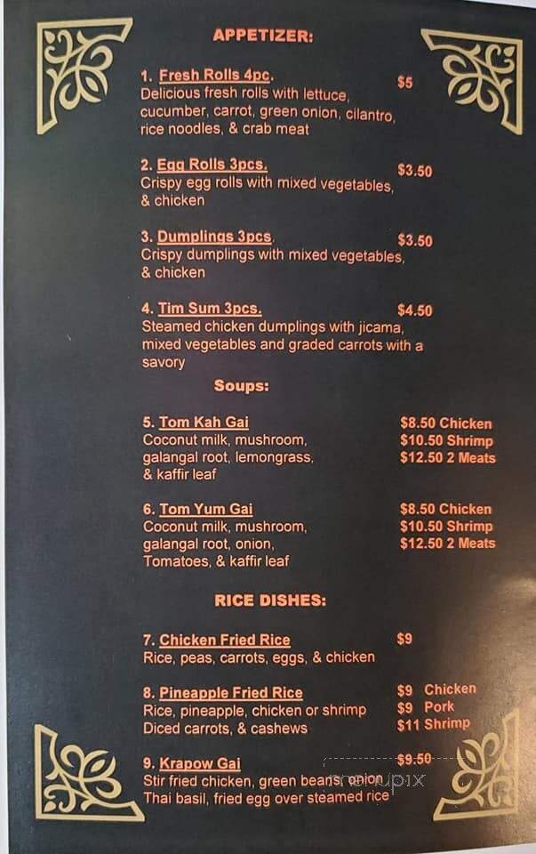Tina's Kitchen Thai Cuisine - Waverly Hall, GA menu_pic