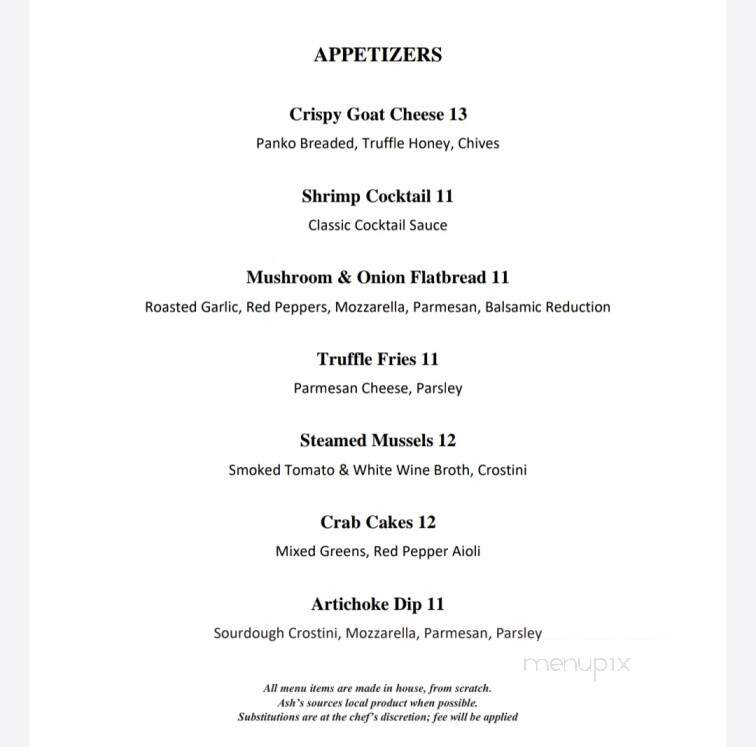 Ash's - Florence, WI menu_pic