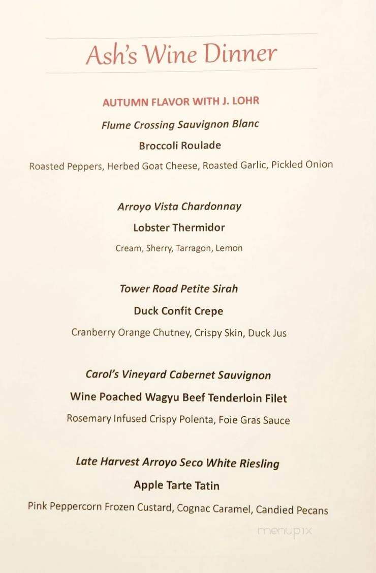 Ash's - Florence, WI menu_pic