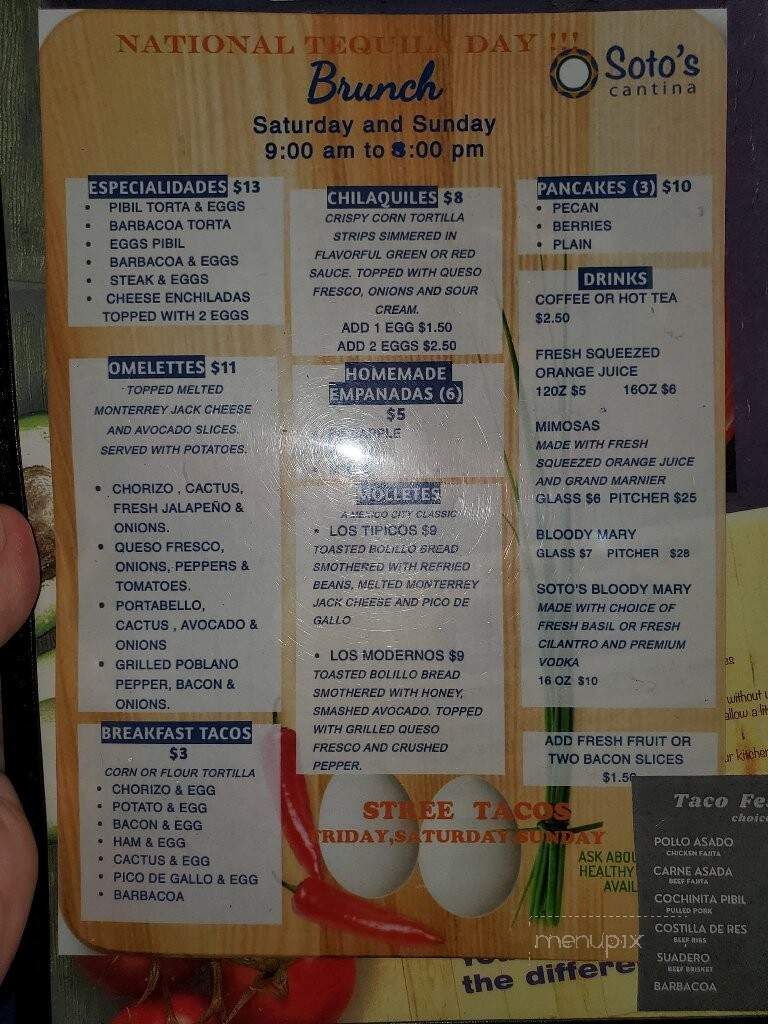 Soto's Cantina - Houston, TX menu_pic