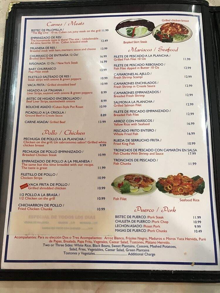 Caribe Restaurant - Miami, FL menu_pic