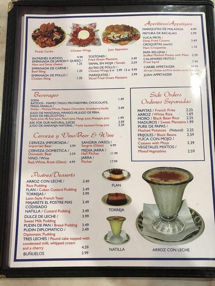 Caribe Restaurant - Miami, FL menu_pic