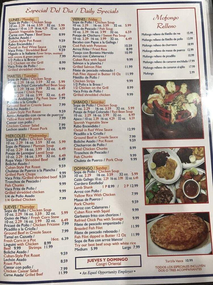 Caribe Restaurant - Miami, FL menu_pic