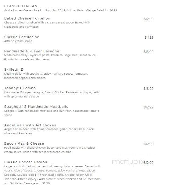 Johnny Carino's Italian - Pigeon Forge, TN menu_pic