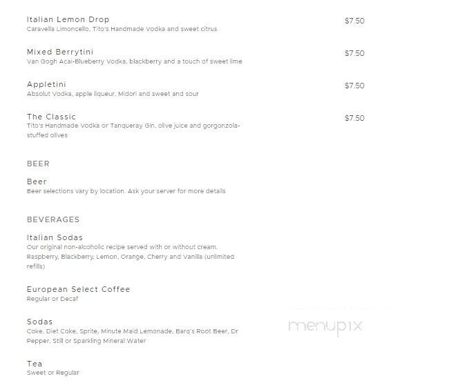 Johnny Carino's Italian - Pigeon Forge, TN menu_pic