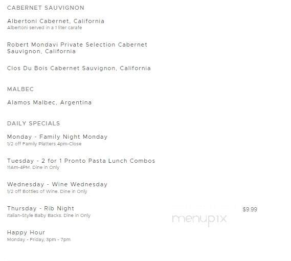 Johnny Carino's Italian - Pigeon Forge, TN menu_pic