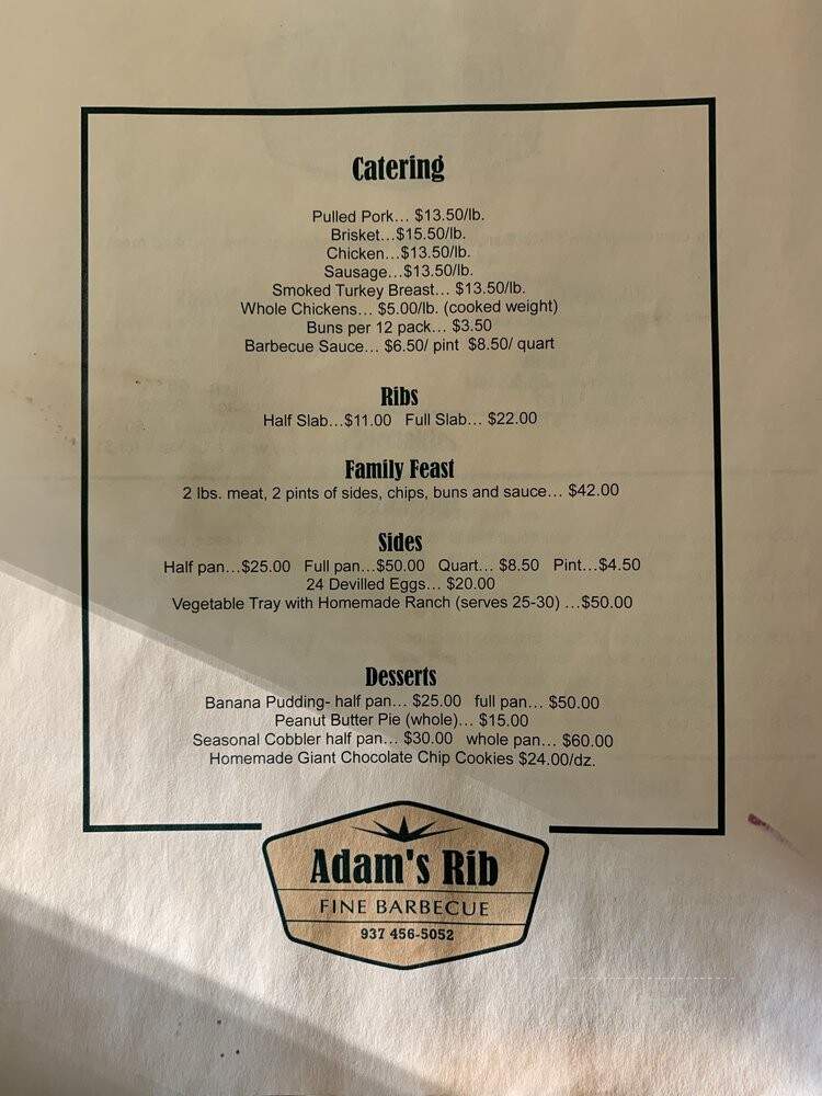 Adam's Rib Barbecue - Eaton, OH